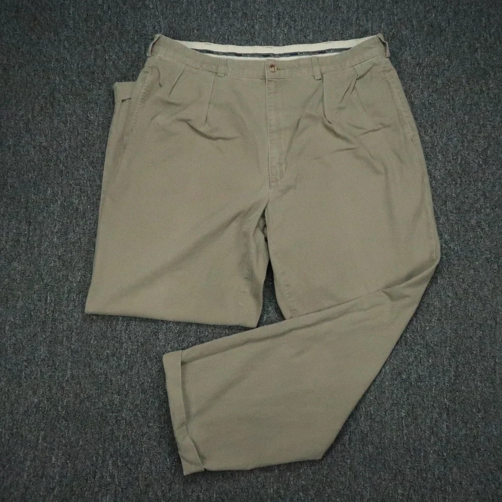 Polo Ralph Lauren Pants Mens 36x32 Khaki Tan Double Pleat Cuffed Straight VTG